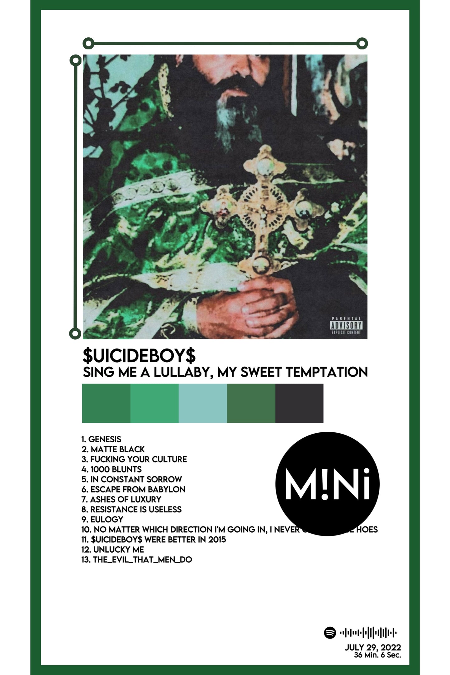 $uicideboy$ - 'Sing Me A Lullaby, My Sweet Temptation' 12x18 Poster