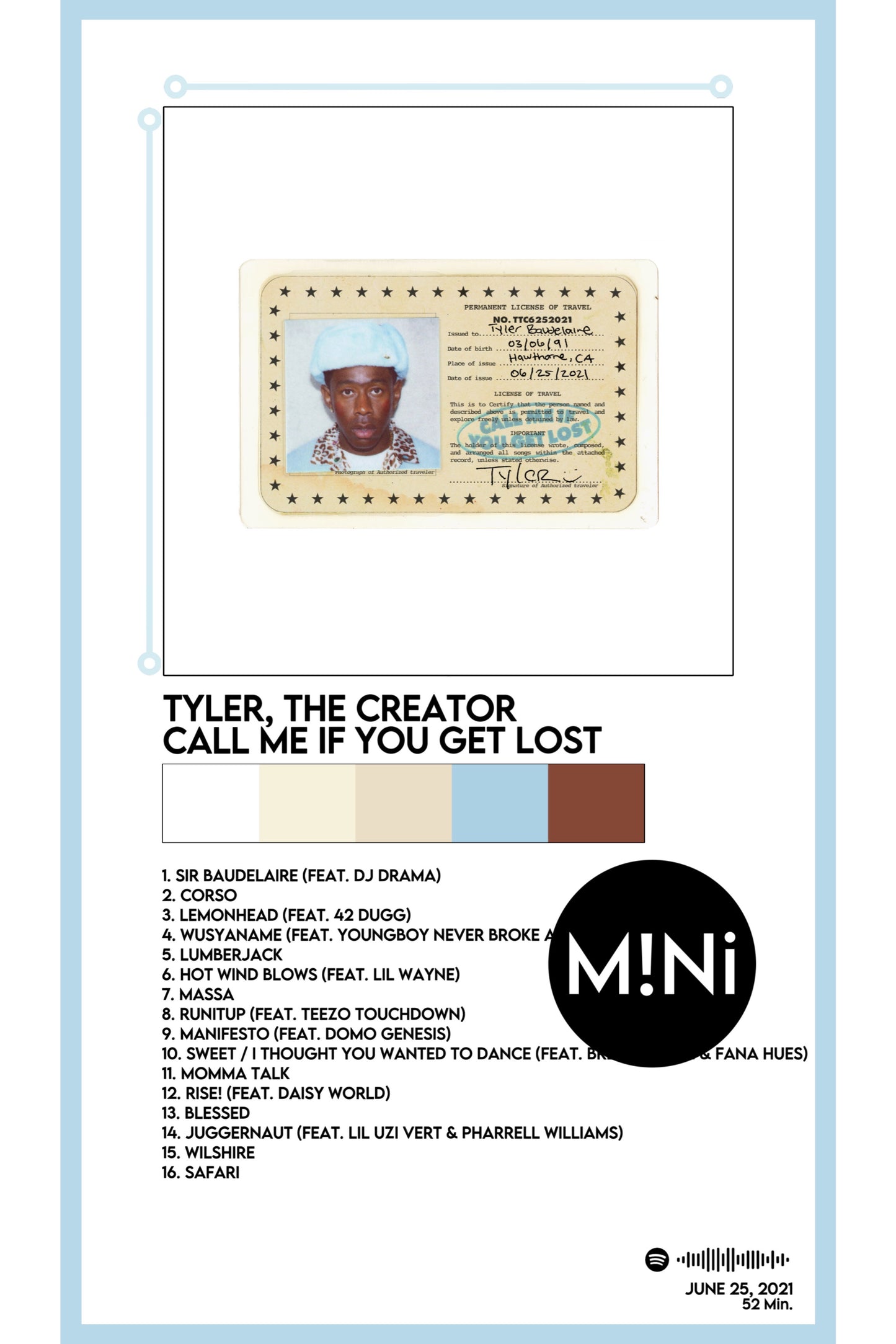 Tyler, The Creator - 'Call Me If You Get Lost' 12x18 Poster