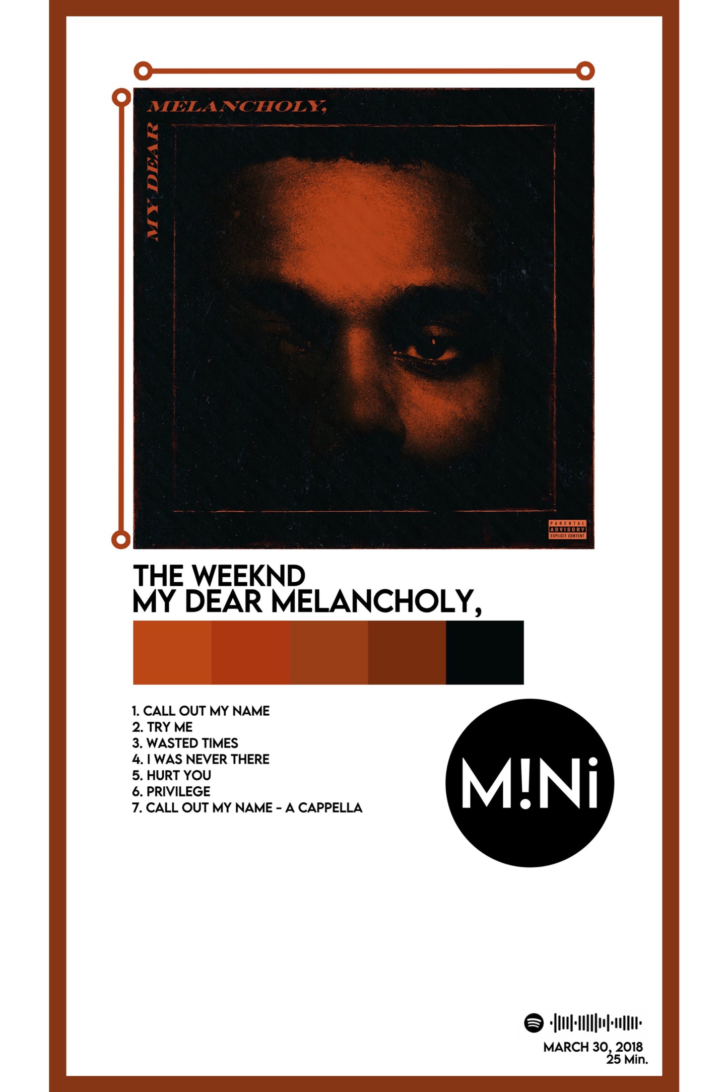 The Weeknd - 'My Dear Melancholy,' 12x18 Poster