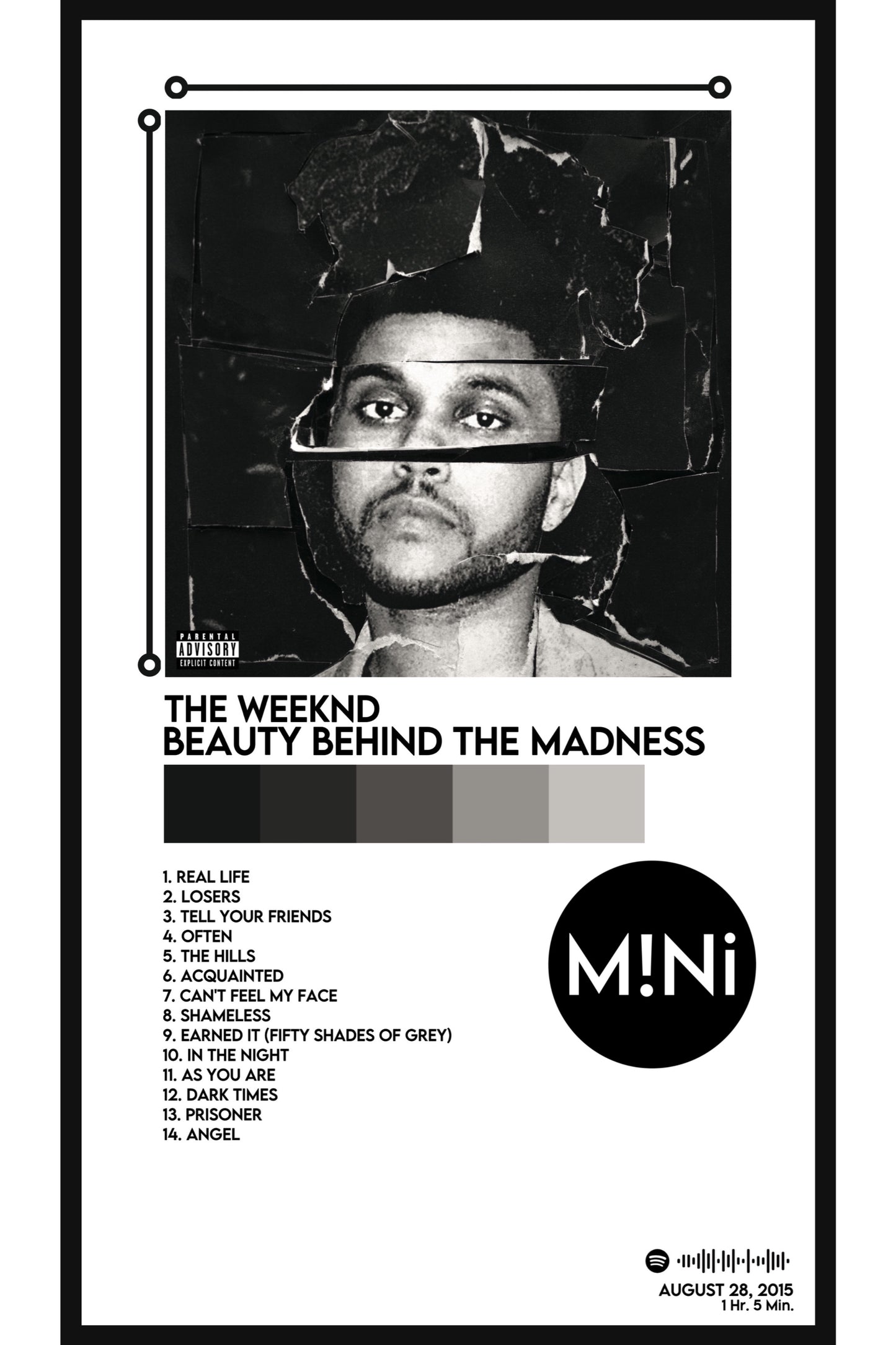 The Weeknd - 'Beauty Behind The Madness' 12x18 Poster