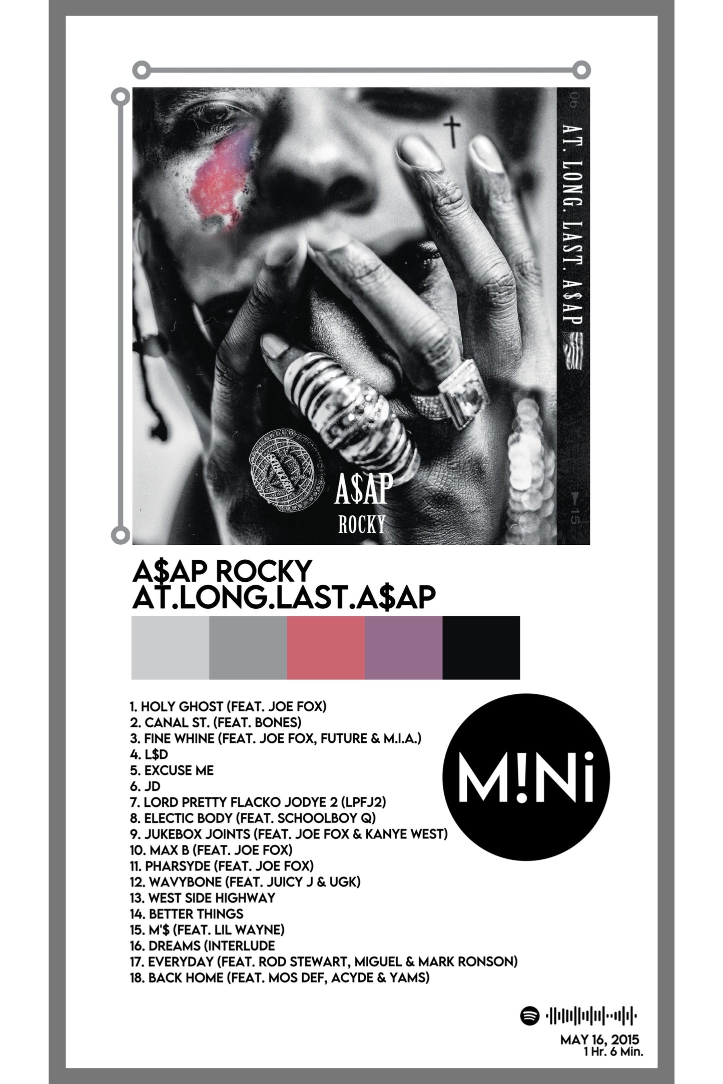 A$AP Rocky - 'AT.LONG.LAST.A$AP' 12x18 Poster