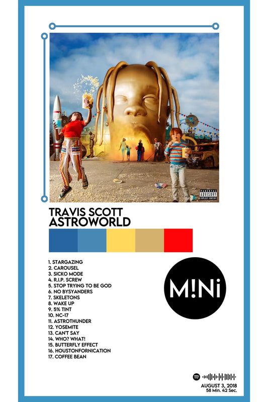 Travis Scott - 'ASTROWORLD' 12x18 Poster