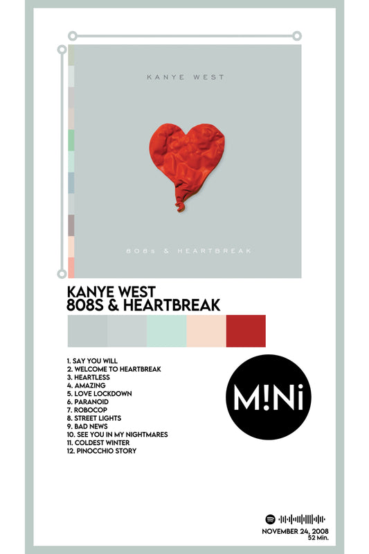 Kanye West- '808’s & Heartbreak' 12x18 Poster