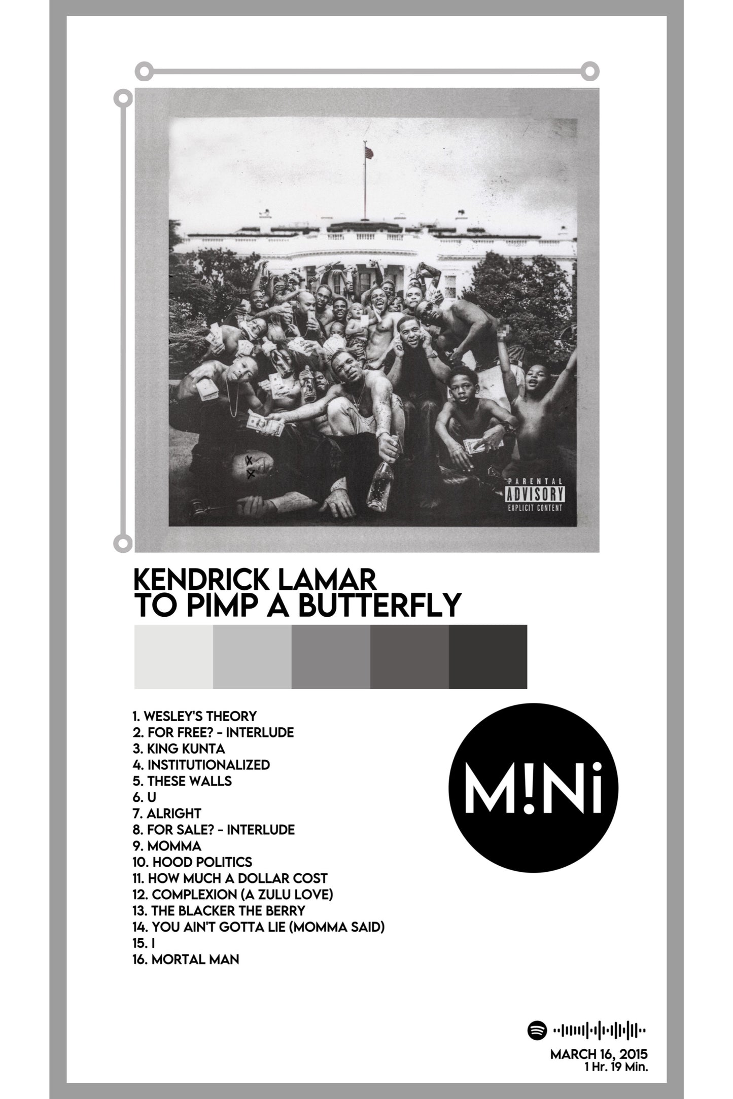 Kendrick Lamar - 'To Pimp A Butterfly' 12x18 Poster