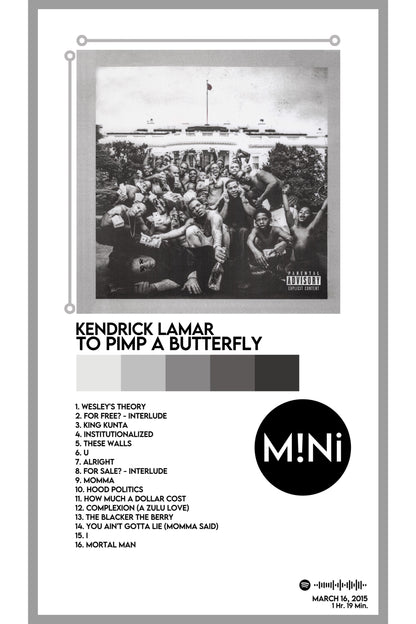 Kendrick Lamar - 'To Pimp A Butterfly' 12x18 Poster