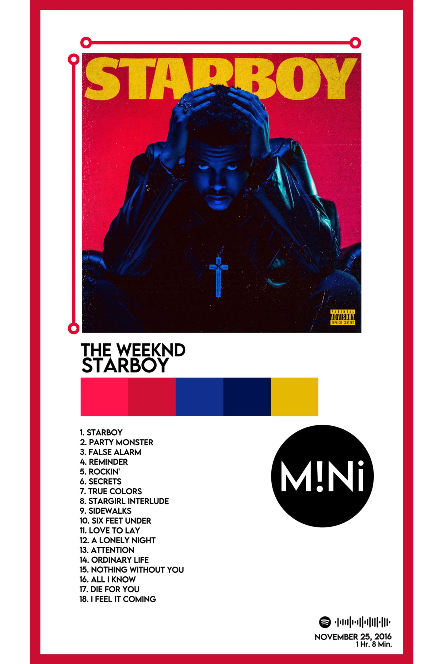 The Weeknd - 'Starboy' 12x18 Poster