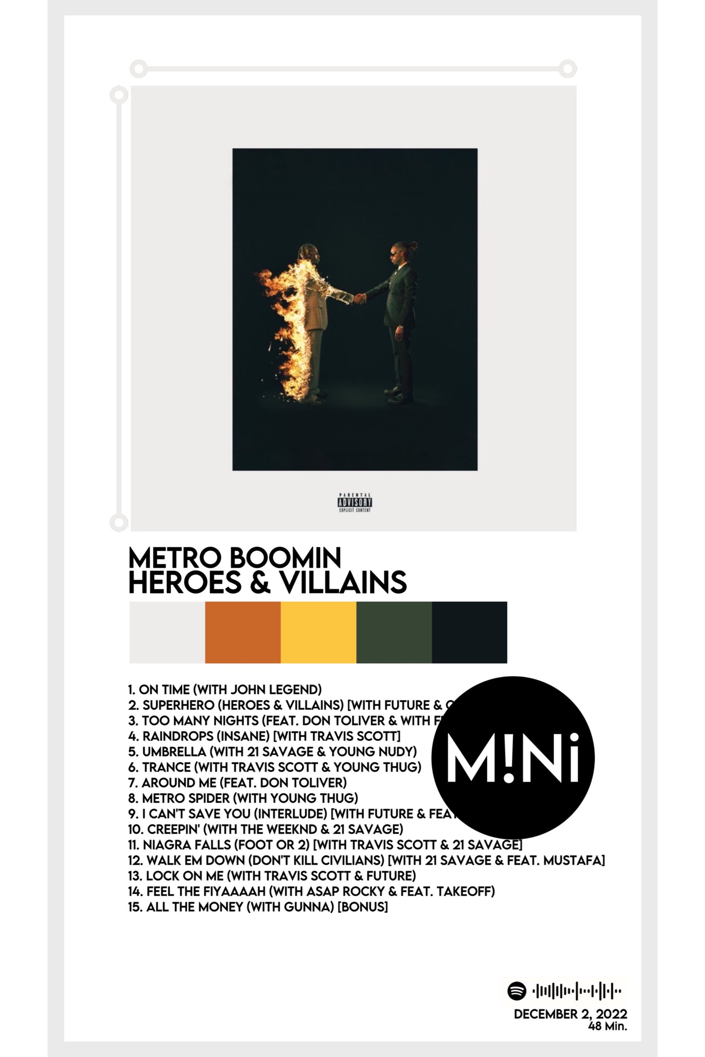 Metro Boomin - 'Heroes & Villains' 12x18 Poster