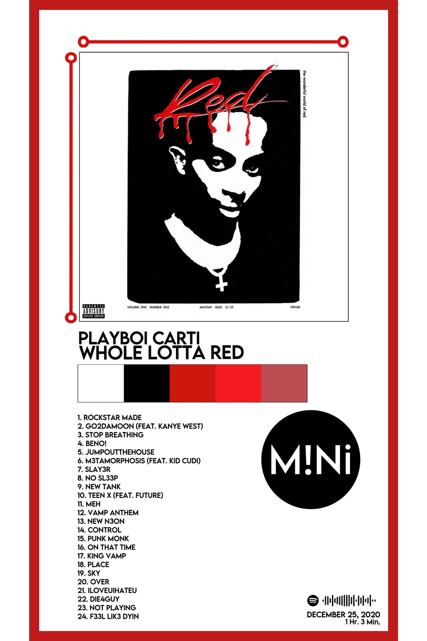 Playboi Carti - 'Whole Lotta Red' 12x18 Poster