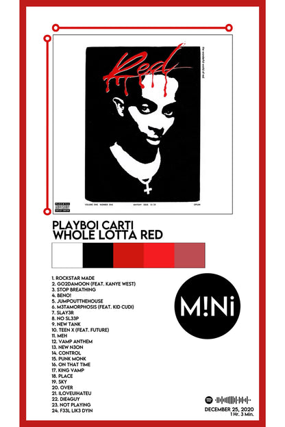 Playboi Carti - 'Whole Lotta Red' 12x18 Poster