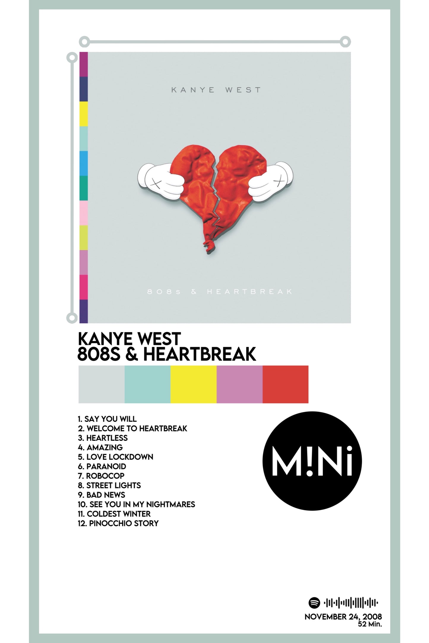 Kanye West- '808’s & Heartbreak' 12x18 Poster