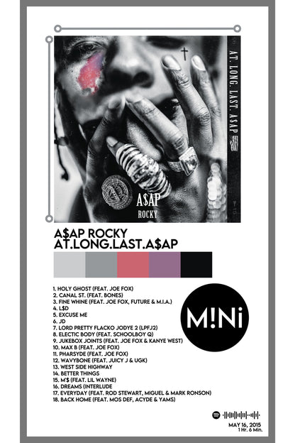 A$AP Rocky  - 'AT.LONG.LAST.A$AP' 12x18 Poster