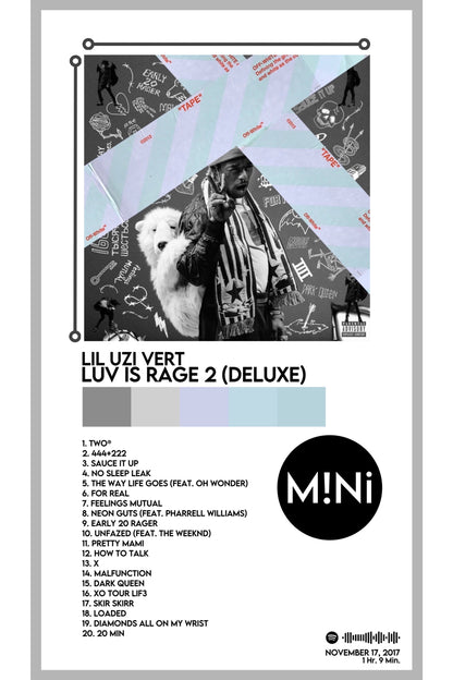 Lil Uzi Vert - 'Luv Is Rage 2' 12x18 Poster