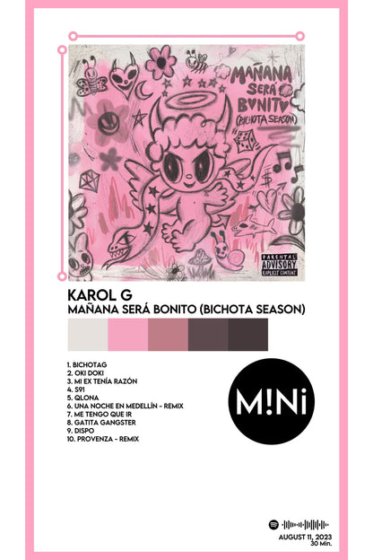 Karol G - 'Mañana Será Bonito (BICHOTA SEASON)' 12x18 Poster