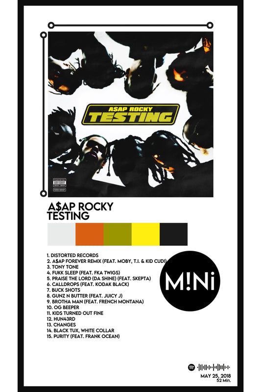 A$AP Rocky  - 'TESTING' 12x18 Poster