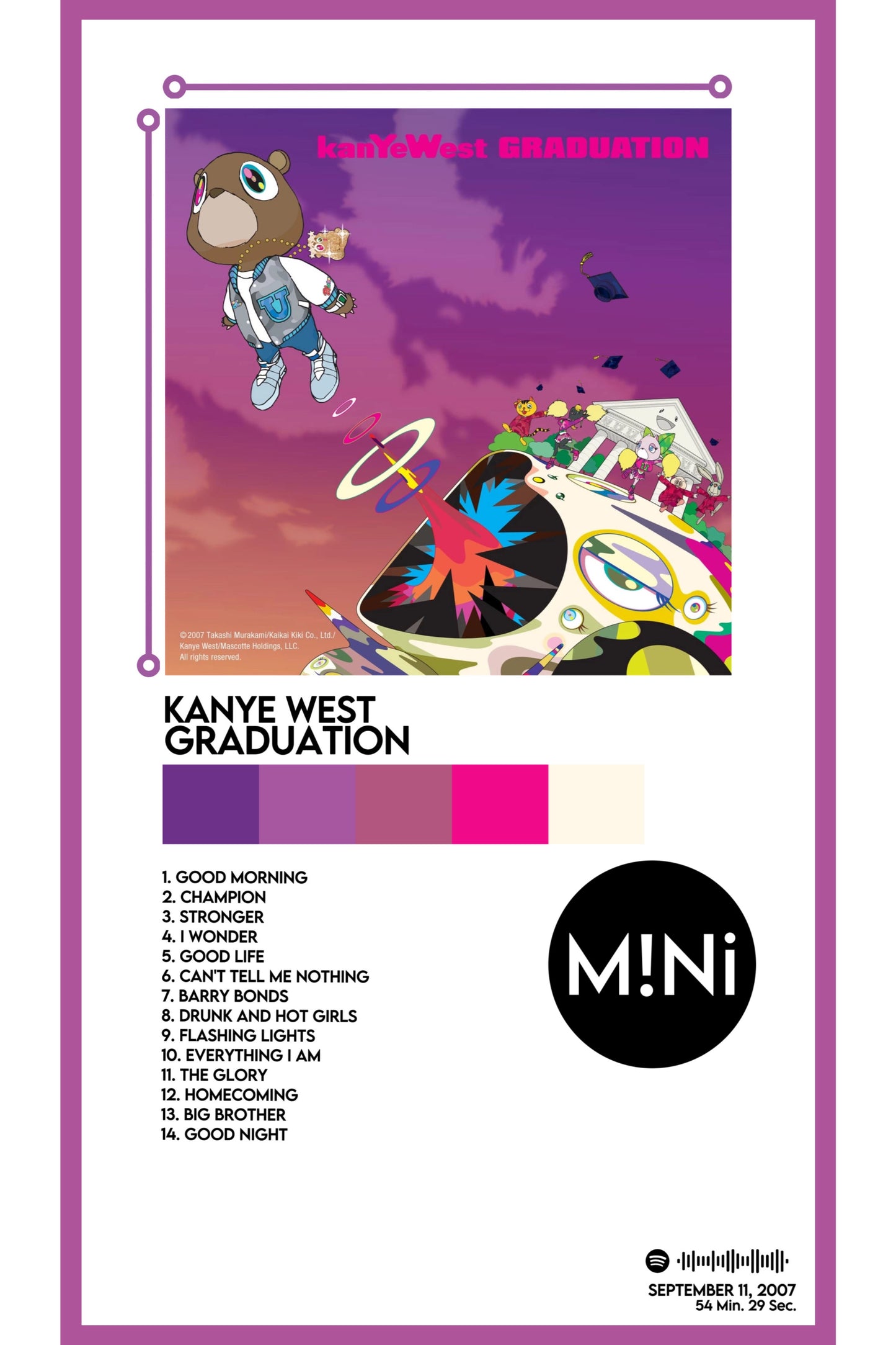 Kanye West - 'Graduation' 12x18 Poster