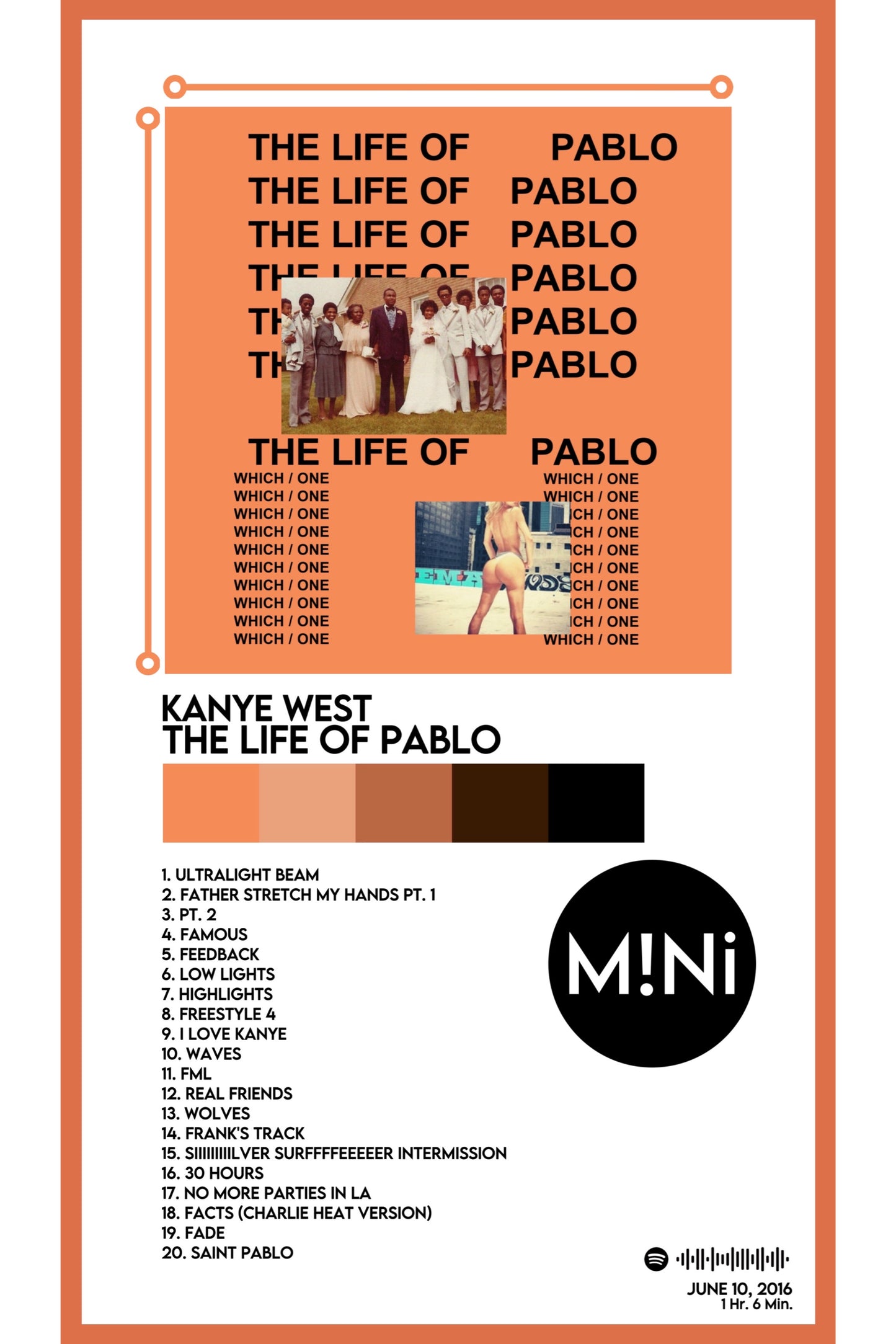 Kanye West - 'The Life Of Pablo' 12x18 Poster